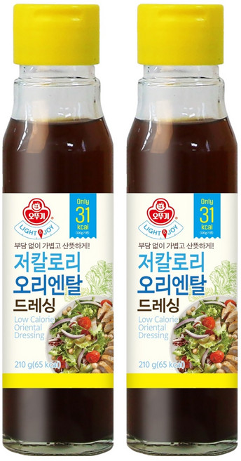 오뚜기 LIGHT JOY 저칼로리 오리엔탈 드레싱, 210g, 2개