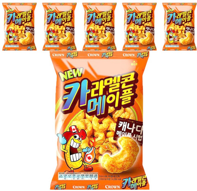 크라운 카라멜콘 메이플, 74g, 6개