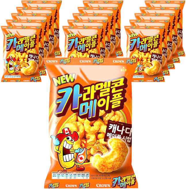 크라운 카라멜 메이플콘, 74g, 16개