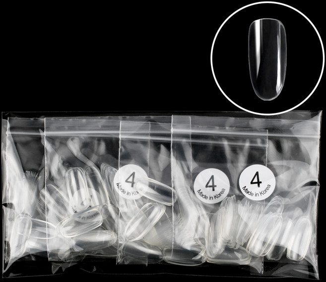 엘비아 오발 네일팁 4호 50p, 클리어, 4개