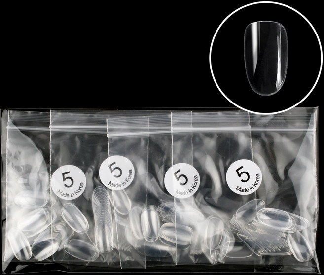 엘비아 숏오발 네일팁 5호 200p, 클리어, 1개