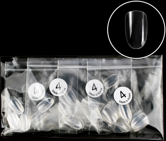 엘비아 네일팁 숏오발 4호 50p, 클리어, 4개