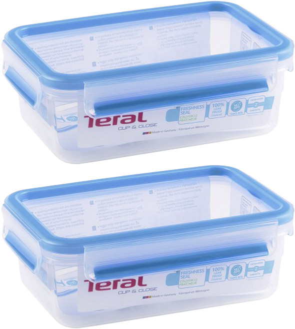Tefal 特福 MasterSeal PP保鮮盒 K3021212, 容器 + 蓋子, 2個