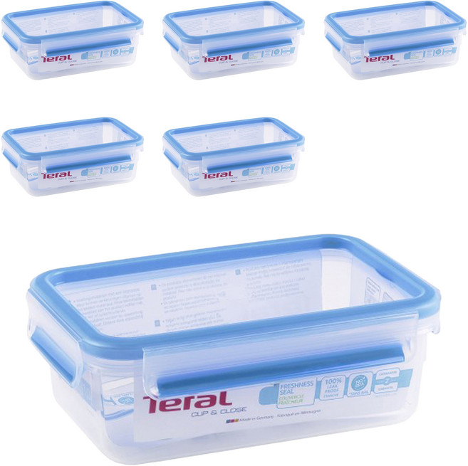 Tefal 特福 MasterSeal PP保鮮盒 K3021212, 容器 + 蓋子, 6個