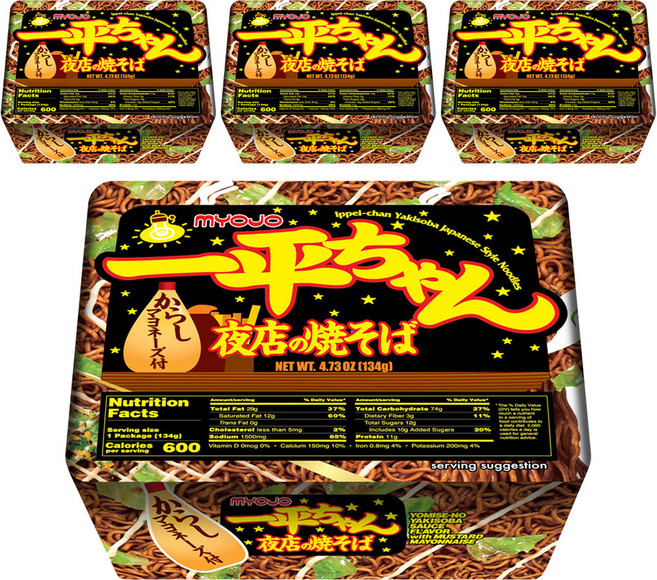 묘조 잇페이짱 야끼소바 134g, 4개