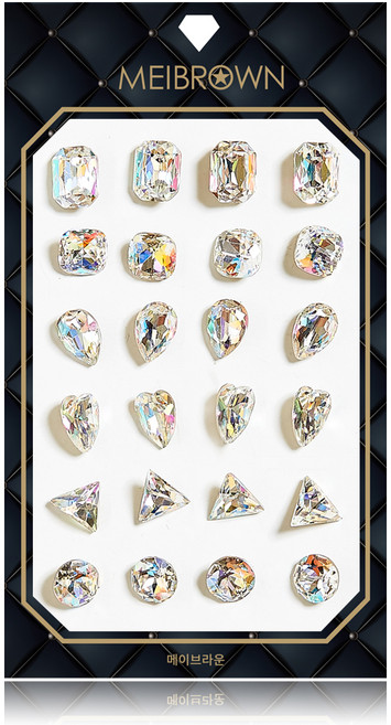 메이브라운 3D컷 원석 네일 스톤 A S015, 혼합색상, 1개