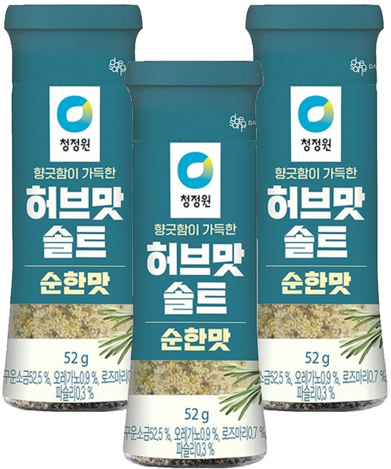 청정원 허브맛솔트 순한맛, 52g, 3개