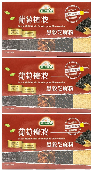統一生機 葡萄糖胺黑穀芝麻粉, 750g, 3盒