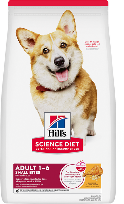 Hill's 希爾思 SCIENCE DIET 成犬 小顆粒 狗糧, 雞肉 + 大麥, 6.8kg, 1袋