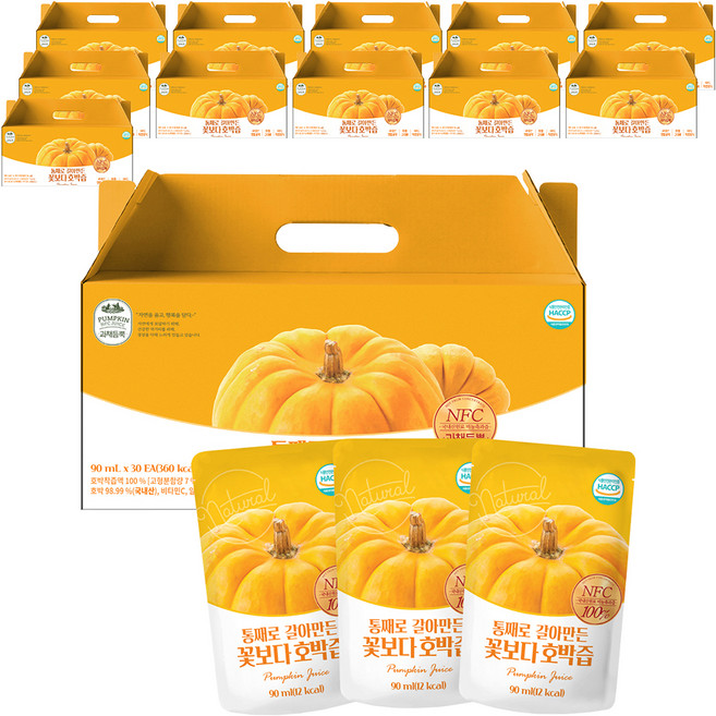 유기농마루 정품 통째로 갈아만든 꽃보다 호박즙, 2.7L, 12개