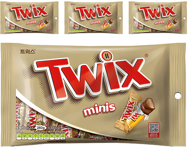트윅스 미니스 초코바, 260g, 4개