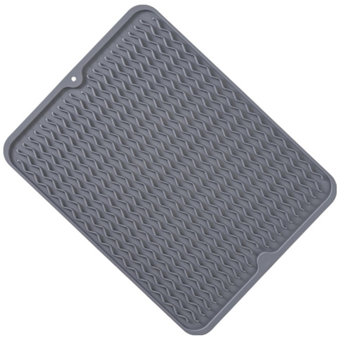 해피무드 두꺼운 에어프라이어 오븐 실리콘 열차단 받침 매트 30 x 40 cm, 그레이, 1개