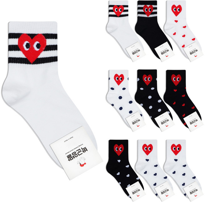 박군 여성용 하트시리즈 양말 10족 세트