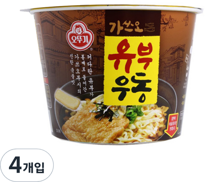 오뚜기 유부우동 큰사발, 100g, 4개