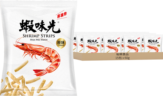 裕榮食品 蝦味先 原味, 60g, 15包