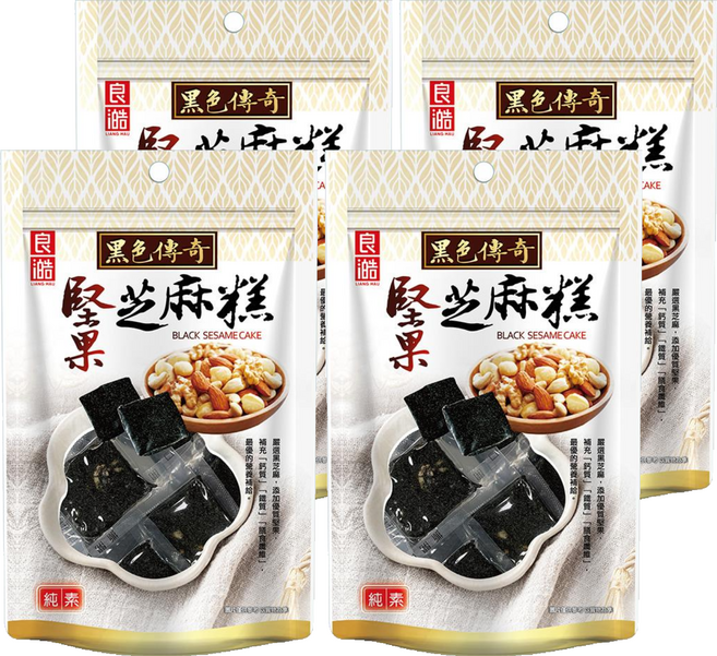 良澔 堅果黑芝麻糕 純素, 155g, 4袋