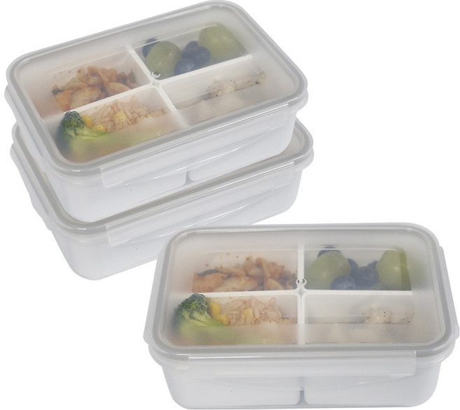 제오닉 도시락통 밀프랩 나눔반찬통 4칸 1.1L 3P, 1세트, 단품