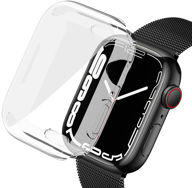 루아러블 애플워치 TPU 액정보호 풀커버 케이스, 투명, 1개