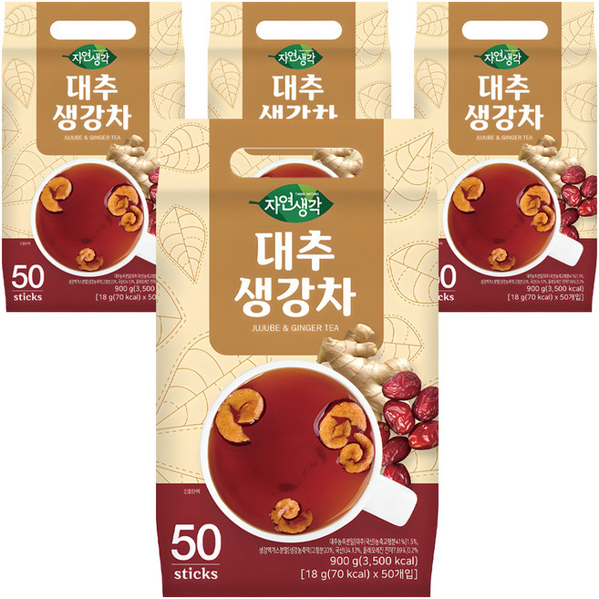 자연생각 대추 생강차, 18g, 50개입, 4개