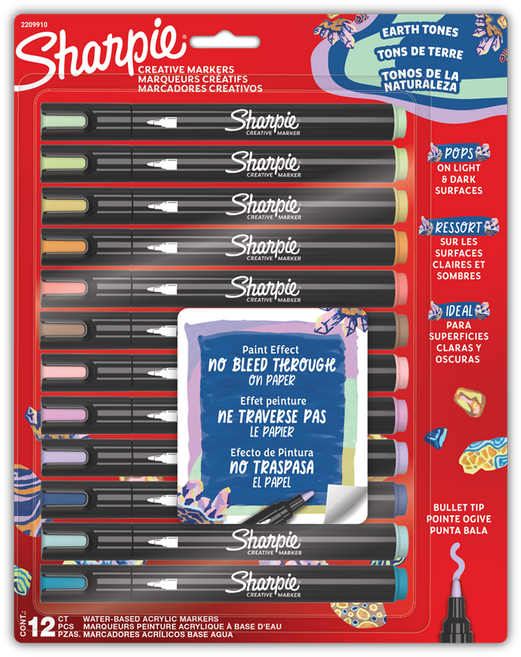 샤피 크리에이티브 수성 마커 총알팁, 1개, 12색
