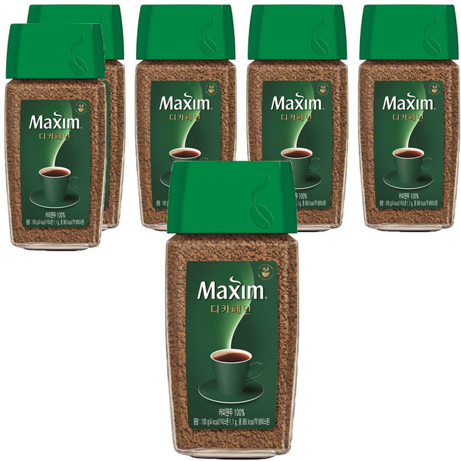맥심 디카페인 원두커피믹스, 100g, 1개입, 6개
