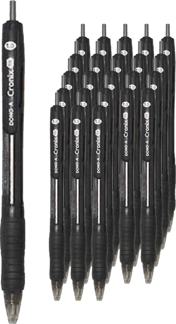 동아 크로닉스 DX 볼펜 1.0mm, 블랙, 24개입