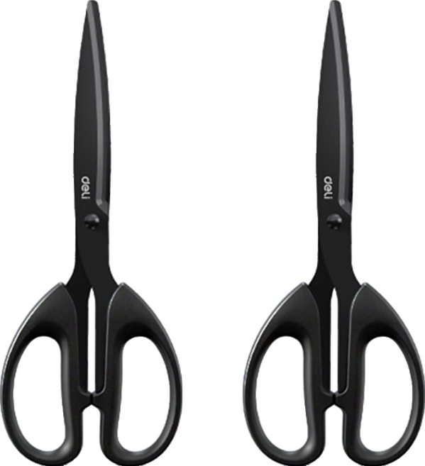델리 다용도 양손 스텐가위 대형 6010S, 블랙, 2개