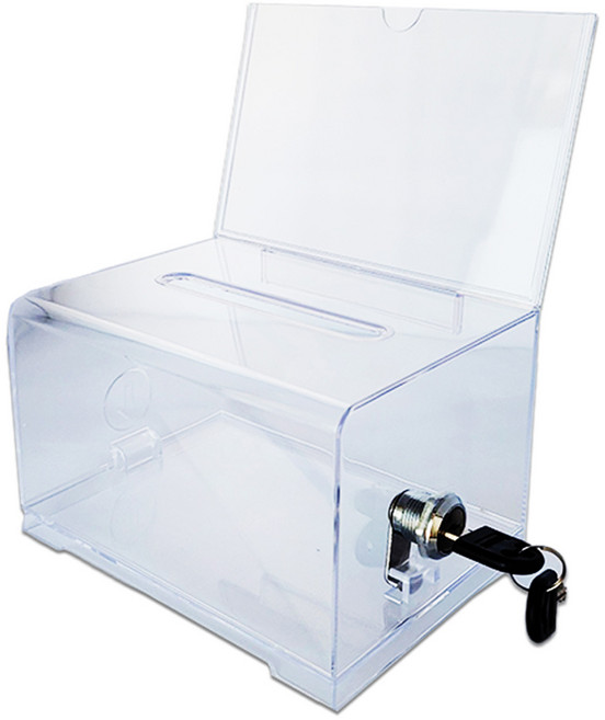문구담 다용도 아크릴 박스 투표함, 투명, 1개