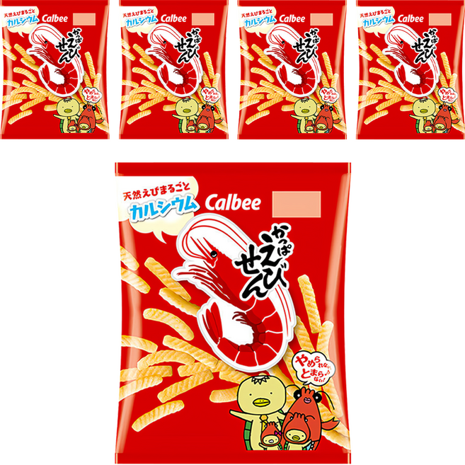 Calbee 卡樂比 Kappa Ebisen 河童蝦條 蝦風味餅乾, 77g, 5包