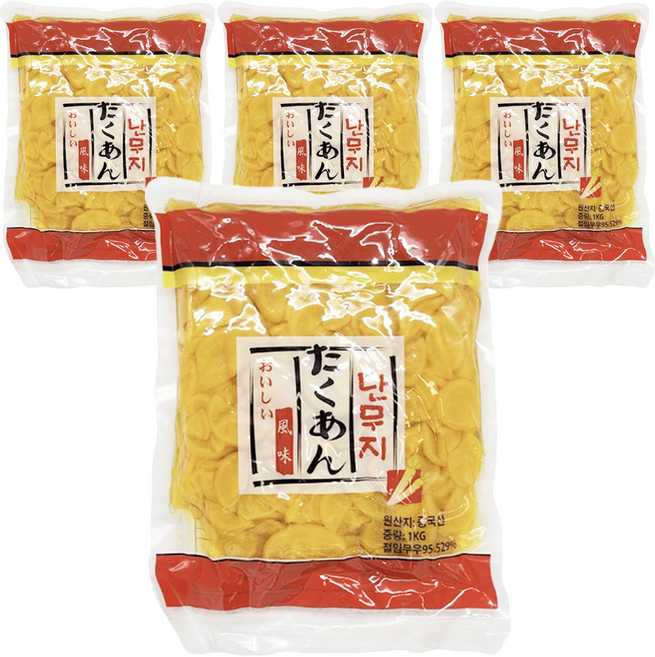 토호식품 단무지 슬라이스, 1kg, 4개