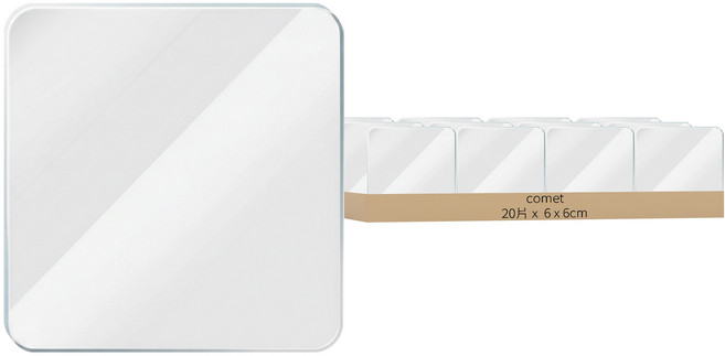 comet 方形超黏矽膠雙面膠 6 x 6cm, 20片