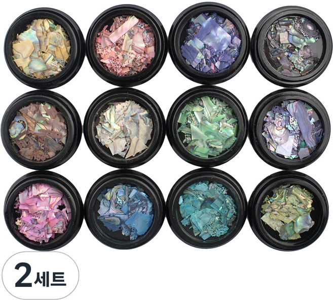 자개조각 12종 세트, 혼합색상, 2세트