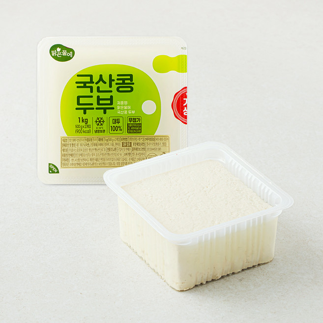 맑은물에 국산콩 두부, 500g, 2개