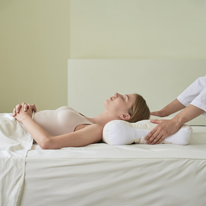 홈랩 목편한 기절베개 경추베개솜 순면베개커버 세트, 베이지, 1개