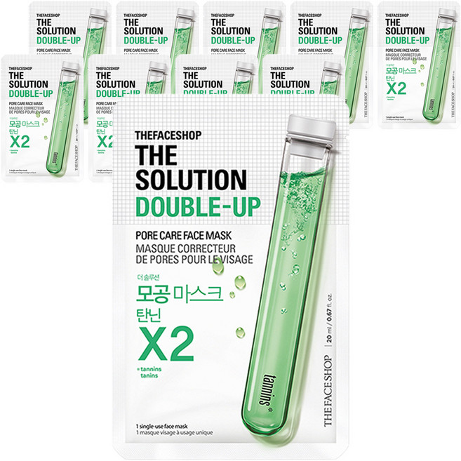 더페이스샵 더솔루션 더블업 모공 마스크, 1개입, 10개