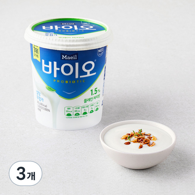 매일바이오 매일 플레인 저지방, 900g, 1개입, 3개