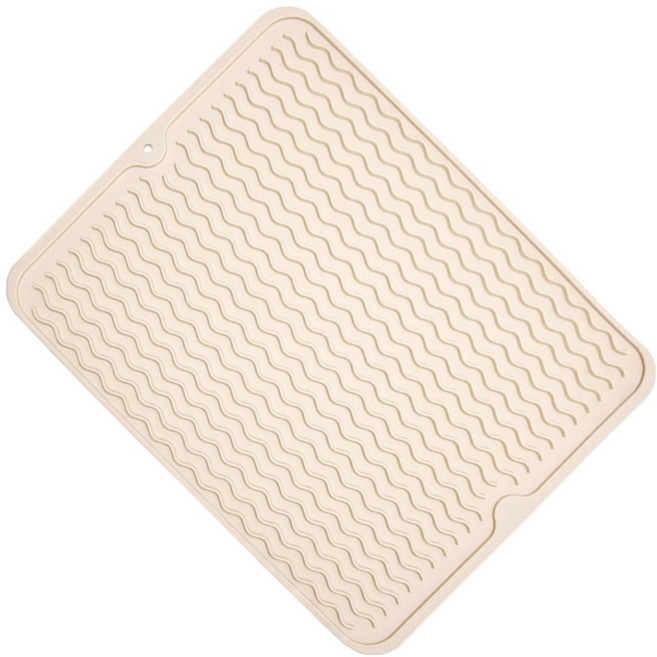 해피무드 두꺼운 에어프라이어 오븐 실리콘 열차단 받침 매트 30 x 40 cm, 베이지, 1개