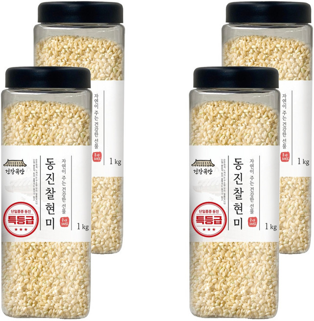 건강곡간 동진 특 찰현미, 1kg, 4개