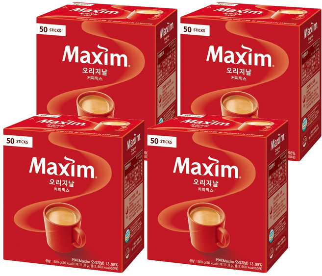 맥심 오리지날 커피믹스, 11.8g, 50개입, 4개