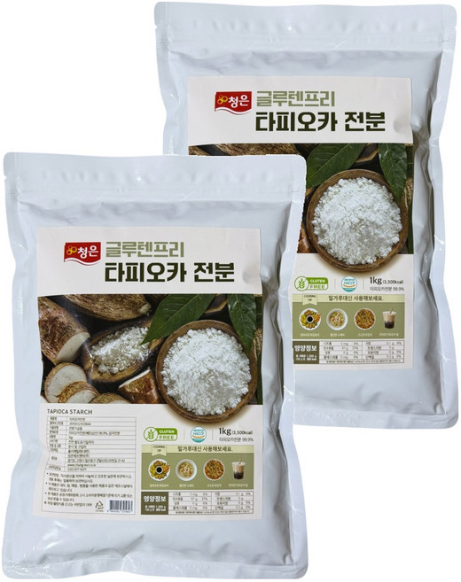 청은에프엔비 글루텐프리 타피오카 전분, 1kg, 2개