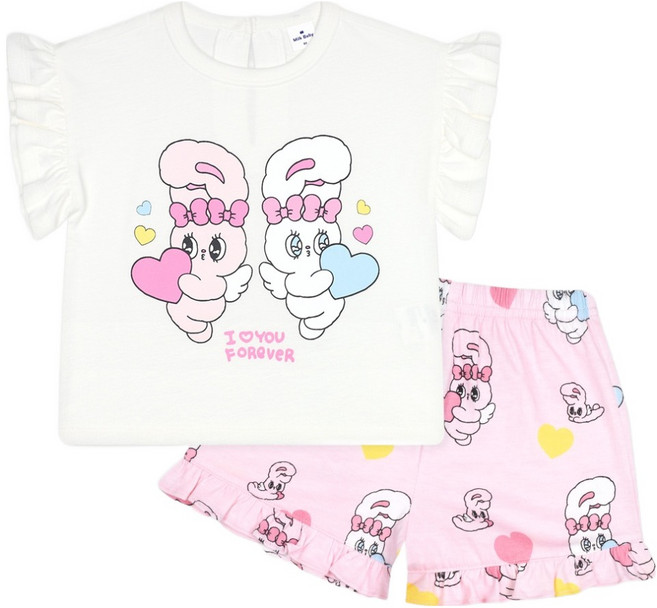 Milk Baby 女童款 Esther Bunny Angel Love 居家服上下套裝