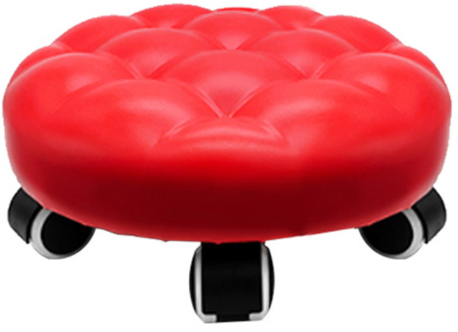 월드크린 플렌티 앉은뱅이 바닥 작업 엠보 의자, 레드, 1개