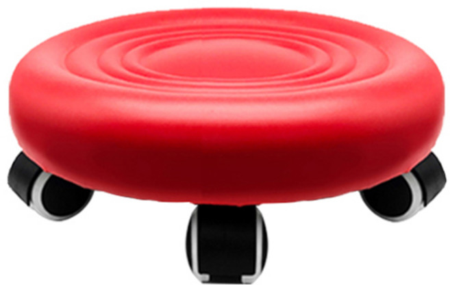 월드크린 플렌티 이동식 앉은뱅이 바닥 작업 의자, 레드, 1개