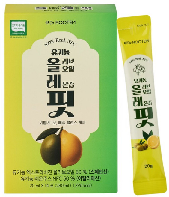 닥터루템 정품 유기농 엑스트라버진 올리브오일 레몬즙 핏, 14회분, 280ml, 1개