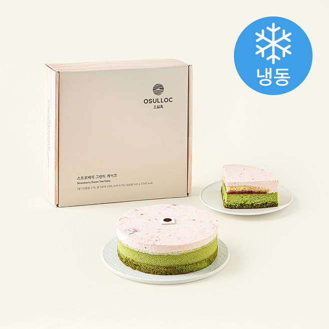 오설록 스트로베리 그린티 케이크 (냉동), 540g, 1개