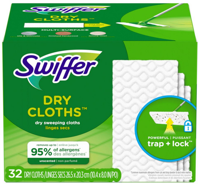Swiffer 平板拖把靜電除塵布補充包 32入, 1個