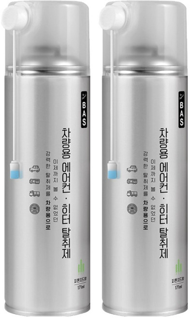 BAS 차량용 에어컨히터 탈취제, 171ml, 2개