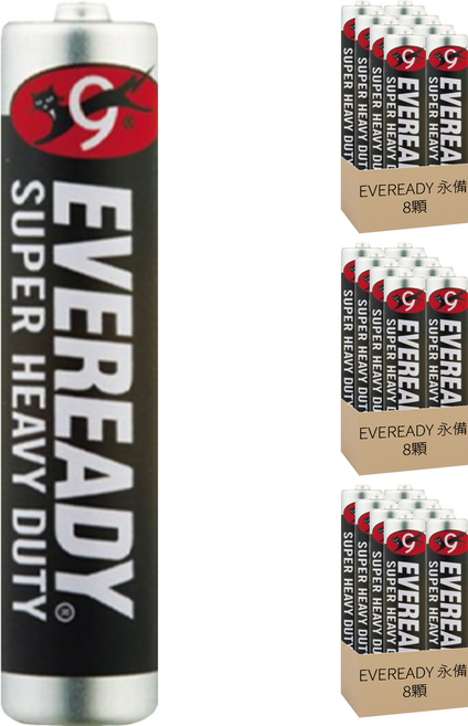 EVEREADY 永備 碳鋅電池 4號, 8顆, 3組