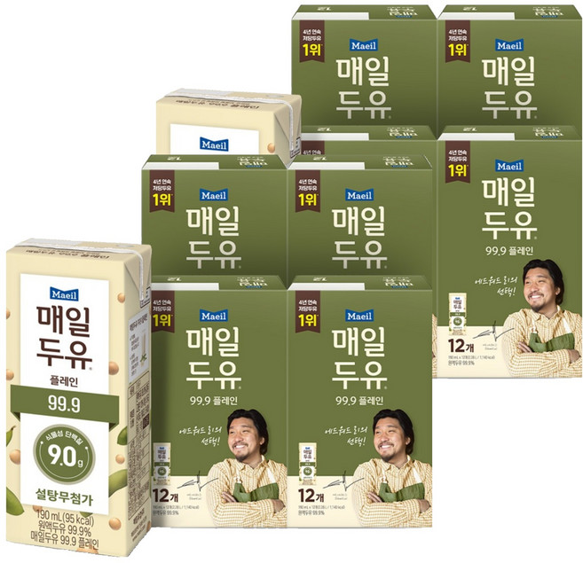 매일두유 99.9 플레인, 190ml, 96개