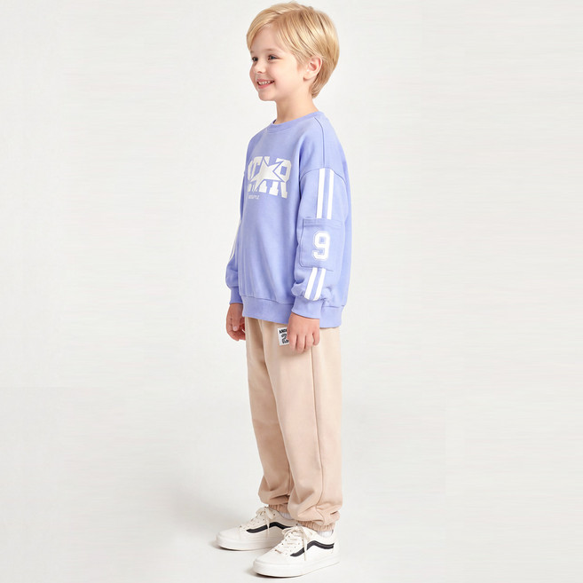 앤디애플 아동용 빅스타 라인 포인트 티셔츠 + 조거 팬츠 세트